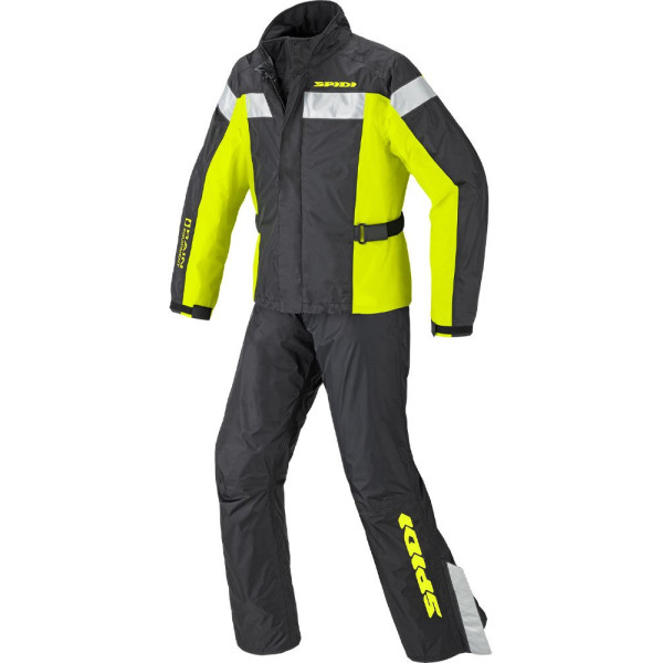 Мотоциклетний дощовий комбінезон двочастинний Spidi Touring чорний-флюо