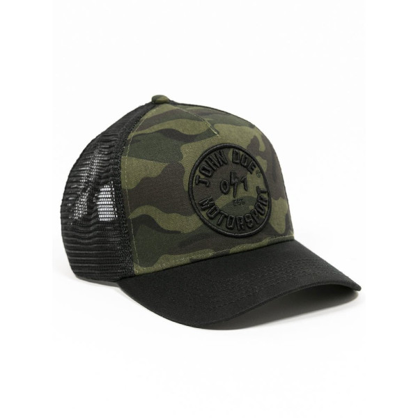 Кепка з козирком John Doe Trucker Hat Camou 0/1 чорнo-зелена