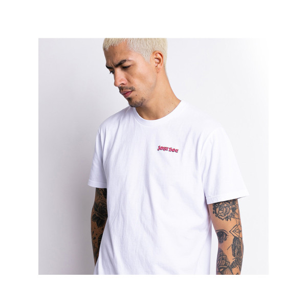 Мотоциклетна футболка John Doe Snake On Fire біла