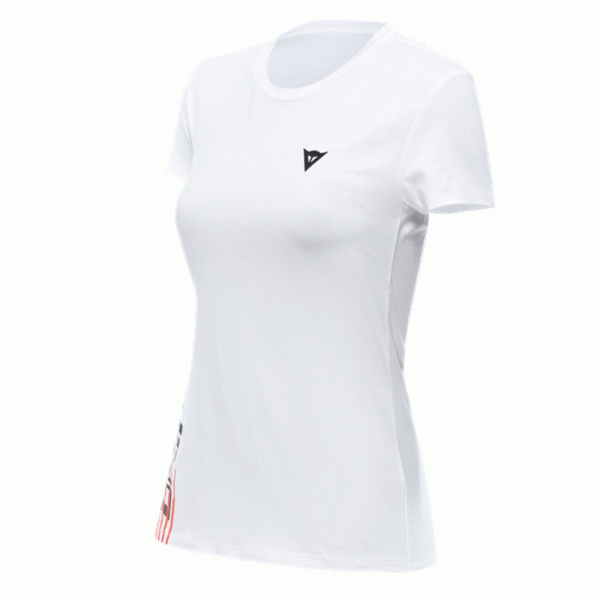 Жіноча футболка Dainese Logo біло-чорна