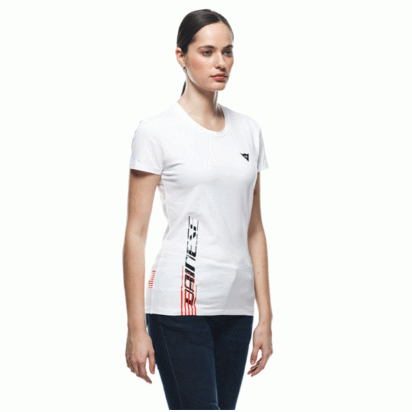 Жіноча футболка Dainese Logo біло-чорна