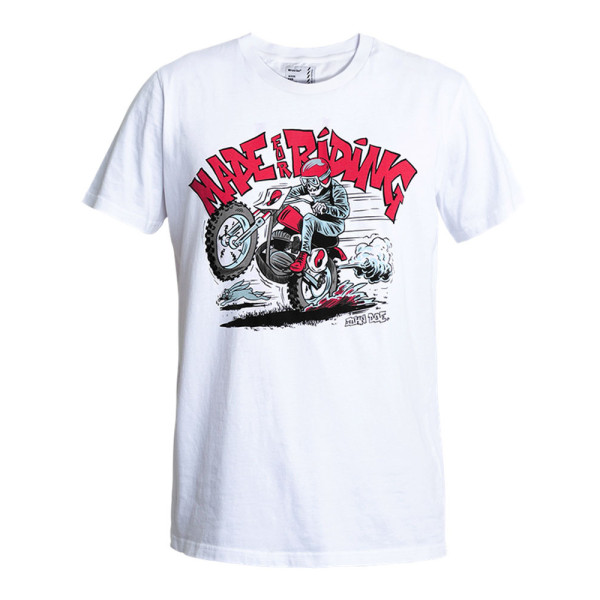 Мотоциклетна футболка John Doe Wheele біла