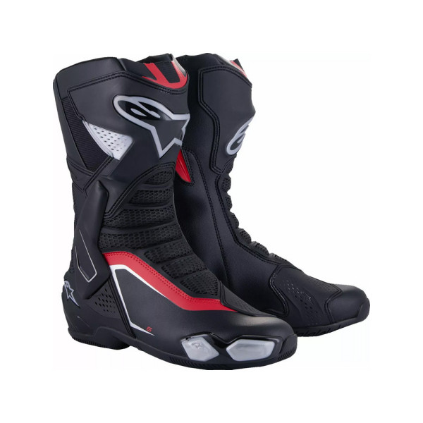 Мотоциклетні черевики Alpinestars SMX-6 V3 чорні-сріблясті-червоні