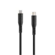 Кабель USB C з виходом Apple 8 Pin Лампа 20 см силіконовий чорний