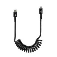 Кабель спіральний Usb типу C Apple 8 Pin 100 см чорний